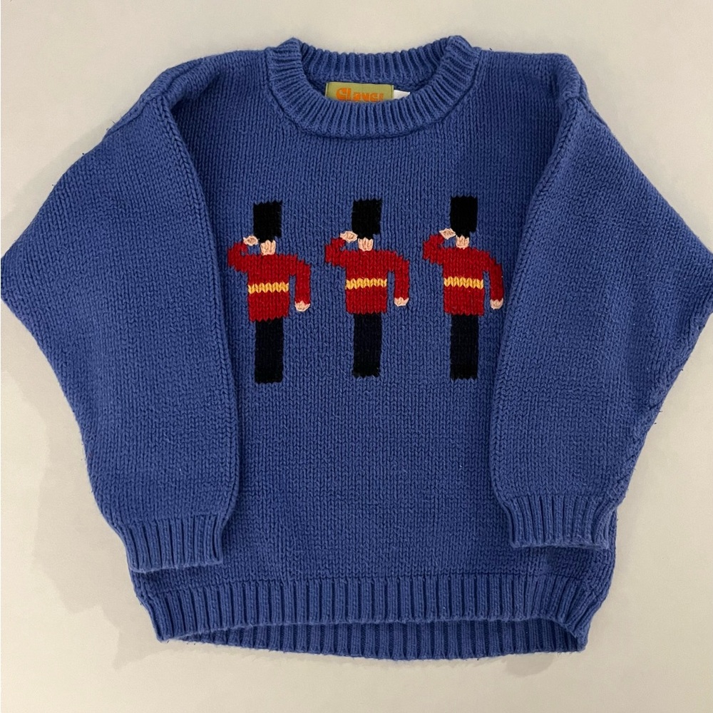 Boys - Claver royal blue toy soldier sweater. Size 5